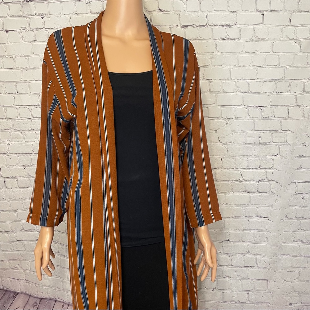 Orange Stripped Throw Over/Cover Up/Kimono audrey